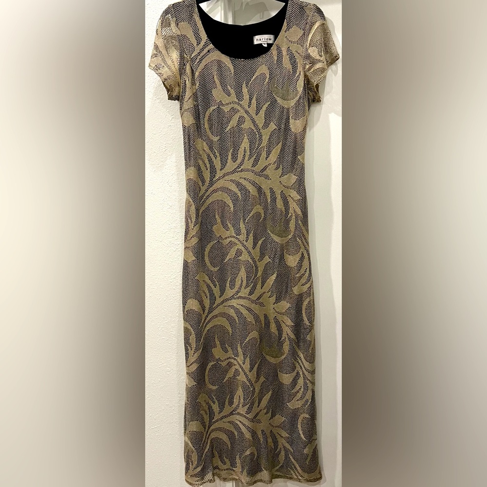 Harlow Dresses Beige Lace Short Sleeve Maxi Dress Boho Vintage ~ Women’s Size 10